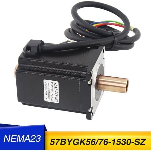 Copper Hollow double shaft stepper motor nema23 56/76 the axis fuselage 2.8A 1.89N.M 57BYGK76-1530-SZ for CNC worm wheel edging