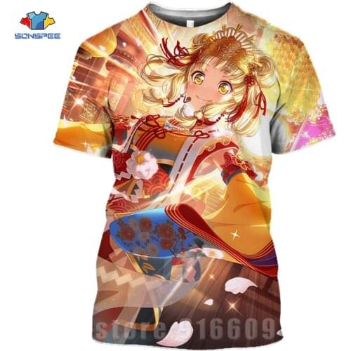 DIY Fashion T-shirt Harajuku Guitar Rock Tees 3d Idol Girl Shirts Print Love Live Mens AnimeT Shirt Women Homme Loli Girl Tops