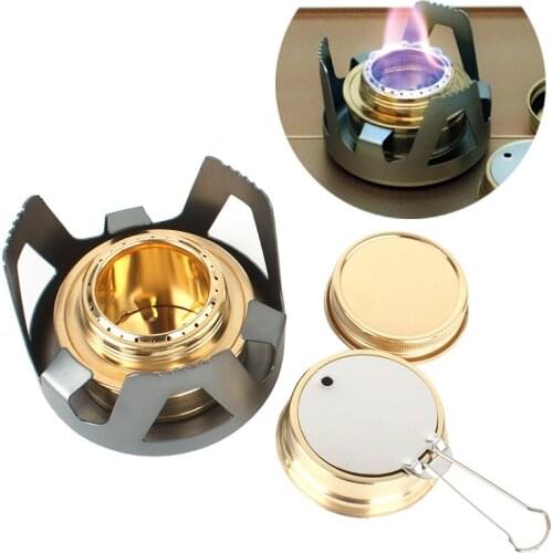 Outdoor portable alcohol furnace windbreak head set camping liquid solid bracket vaporization