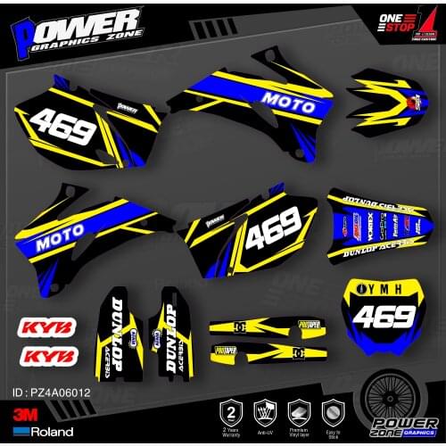 PowerZone Custom Team Graphics Backgrounds Decals 3M Stickers Kit For YAMAHA 2006-09 YZF250 450 012