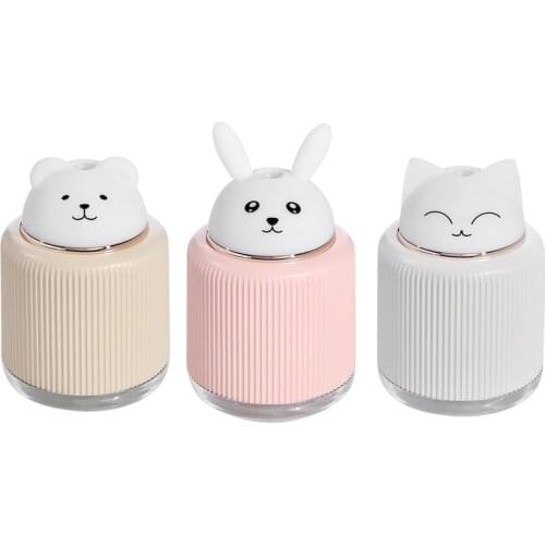 Portable Cute Air Humidifier With Night Light USB Humidifier Diffuser Air Freshener Mist Maker For Home Car