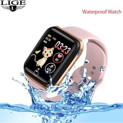 LIGE Sports Ladies Smart Watch Women Fitness Tracker Waterproof Heart Rate Blood Pressure Monitor Fashion Electronic Watches Men