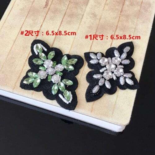 Snowflake rhinestones bead patches, sew on patches for clothing parches termoadhesivos para ropa apliques de roupa