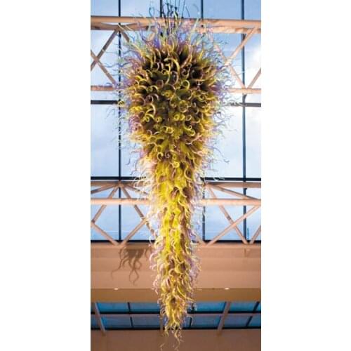 AC 110/120/220/240V Contemporary Large Modern Light Fixture Colorful Hand Blown Murano Glass Chandelier