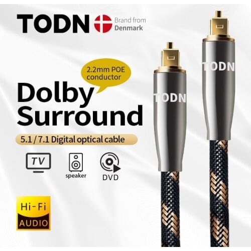 TODN Digital Optical Audio Toslink Cable Hi-end Fiber Optic Audio Cable for HIFI Video DVD TV DTS Dolby 5.1 7.1