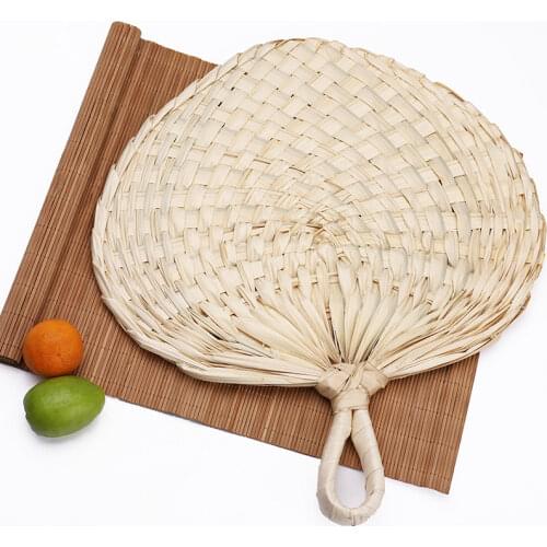 CC Decorative Hand Fan Straw Hand-woven Handheld Mini Home Bamboo Dance Portable Gift Party Wedding Supplies Wedding Souvenir