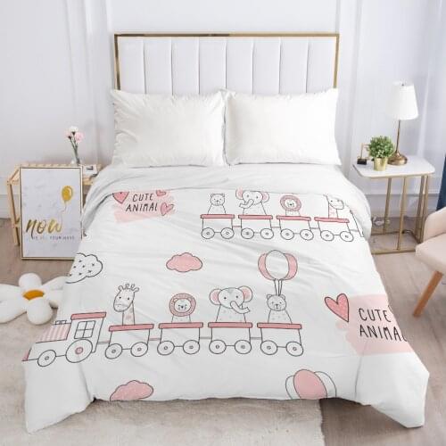 1pc Children Cartoon Duvet cover Quilt/Blanket/Comfortable Case 140x200 Single Size Cute Bedding for child kids baby train