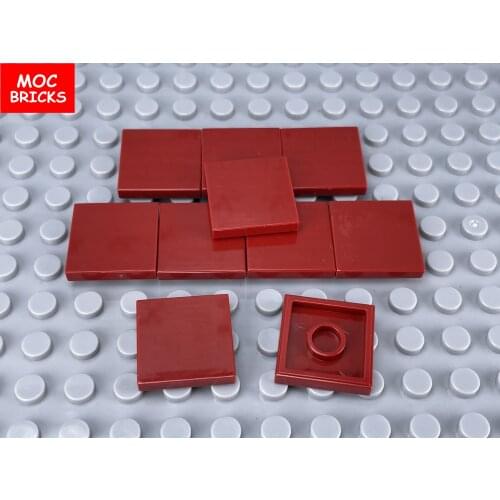 100pcs/lot MOC Bricks Colorful Smooth modular Tiles 2x2 fit with 3068 DIY Educational Building Blocks Action Figure Kids gifts
