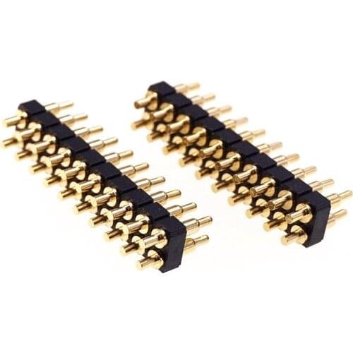 2.54mm Pitch Double Row Insert Plate Spring Thimble PogoPin 4 6 8 10 12 16 20 Height 7.0mm