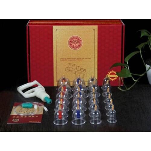 24 Cups Massage Vacuum Cupping Set Magnetic Aspirating Cupping Cans Acupuncture Massage Suction Cup Chinese Medical Massage Kit