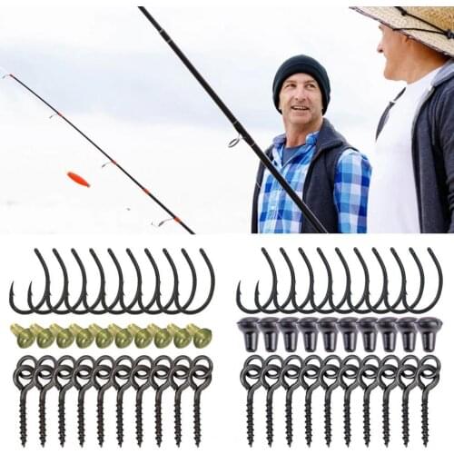 30Pcs/Set Durable Corrosion-resistant Fishing Bait Ring Swivel Tackle for Carp