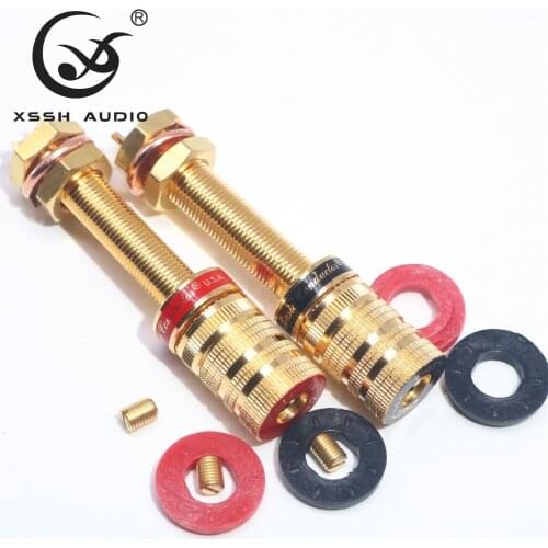 4pcs XSSH Audio 838 YIVO Hi-End Gold Plated Amplifier Speaker Terminal non-Welding Female Long Short Binding Post
