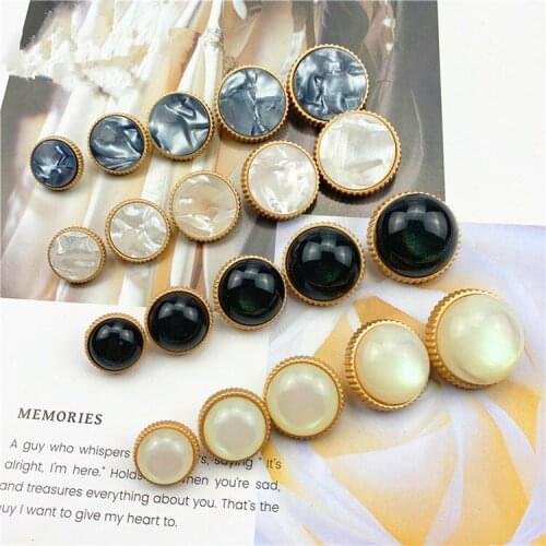 50pcs 25mm Metal Buttons Garment Coat Sewing Accessories Buttons Clothing Crafts Round Suit Jacket Imitation pearls Buttons