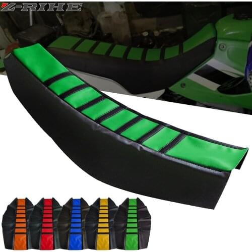 Motorcycle Striped Soft Rubber Gripper Seat Cover For HONDA SUZUKI KAWASAKI YAMAHA BETA Enduro Off-road Dirt Pit Bike Motocross