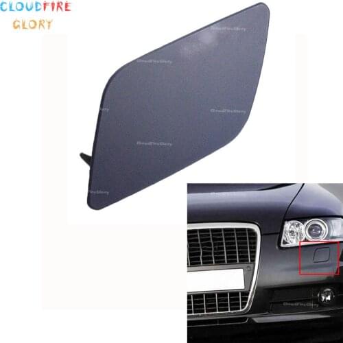 CloudFireGlory 4F0955275 4F0955276 Left Or Right Front Headlight Washer Nozzle Cover Cap Unpainted For Audi A6/S6 2005-2008