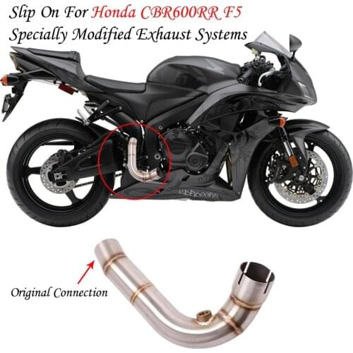Motorcycle Exhaust System Modified Middle Intermediate Connecting Pipe For Honda F5 CBR600 CBR600RR 2007-2019 2018 2017 2016 08