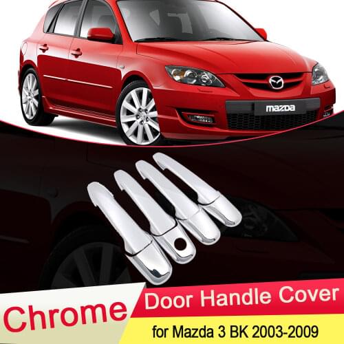For Mazda 3 BK Sedan Hatch MPS 2004 2005 2006 2007 2008 2009 Luxuriou Chrome Door Handle Cover Trim Set Car Styling Accessories