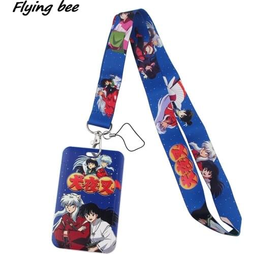 Flyingbee Anime Lanyard Card ID Holder Car KeyChain ID Card Pass Gym Mobile Phone Badge Key Ring Holder Jewelry X1591