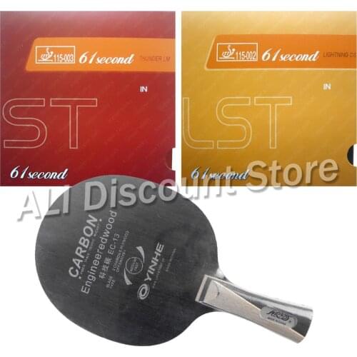 Galaxy EC-13 Blade with 61second DS LST and LM ST Rubbers for a Table Tennis Combo Racket FL