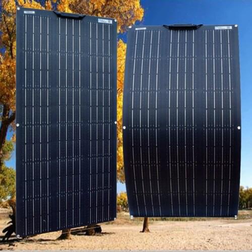 Solar Panel Module Cell 100W 200w 18V 12V Photovoltaic Flexible Charging Cable for RV Car Boat 12V Batteries