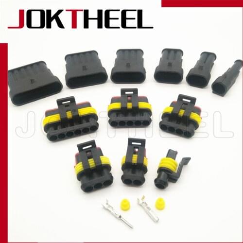 5 set Kit 1P 2P 3P 4P 6Pin TE Tyco AMP Superseal male female waterproof auto plug Xenon lamp electrical wire connector for car