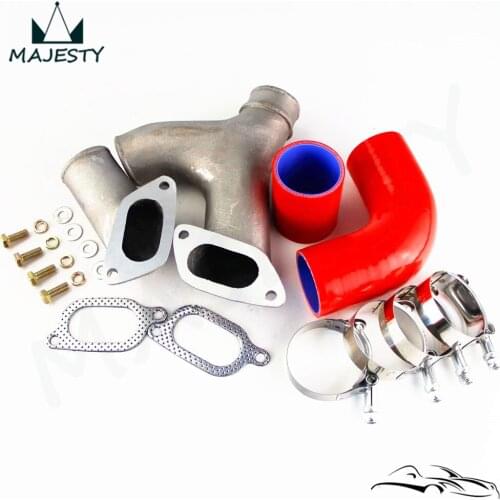 RED ALUMINUM TOP MOUNT INTERCOOLER Y-PIPE kit FIT FOR 02-07 SU*BARU IMPREZA WRX GD/GG