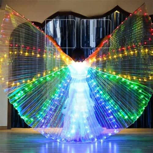 KS41 Club catwalk stage show wears led costumes butterfly wings led luminous cloak colorful light bellydance wears cloak rave dj
