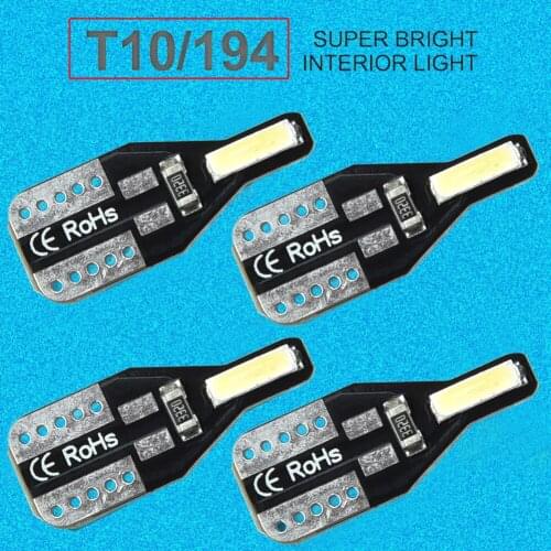 Lamp Wedge Light Plate T10 194 168 White 12V 20pcs Bulbs CANBUS Interior LED