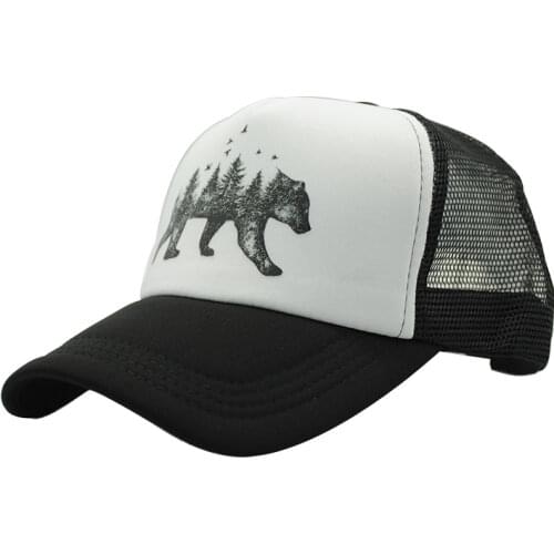 Siberia Forest Bear Summer Baseball Caps Men Women Cotton Mens Snapback Cap Adjustable Design Hip Hop Gorra Hombre SWANOWING