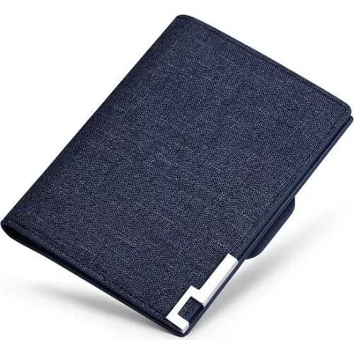 Wallet men Small Mini Ultra-thin Compact wallet Handmade wallet Canvas Card Holder Short Design purse New