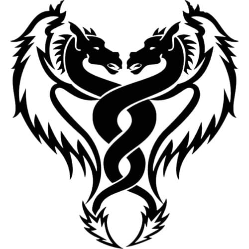 Twin Dragon Heads Car Decal Sticker Cool Graphics Decor Decals