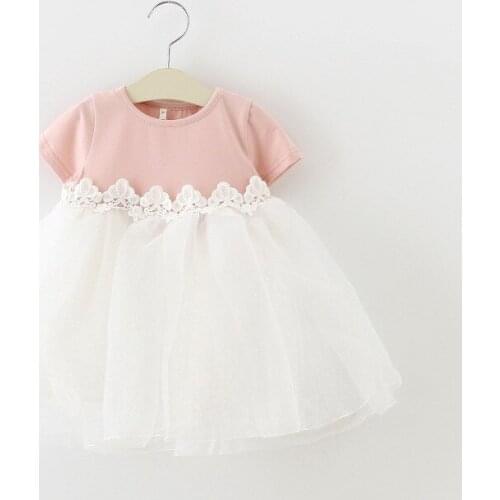 New summer kids Girls good dress clothing 2019 Baby Girls fashion short sleeve princess lace mesh dress 1-3 Years