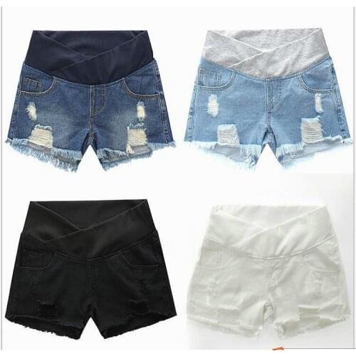 Pregnant Clothes Womens Shorts Summer Wear Low-waisted Denim Shorts Summer Wear New Spring Loose Pants for Pregnant Women