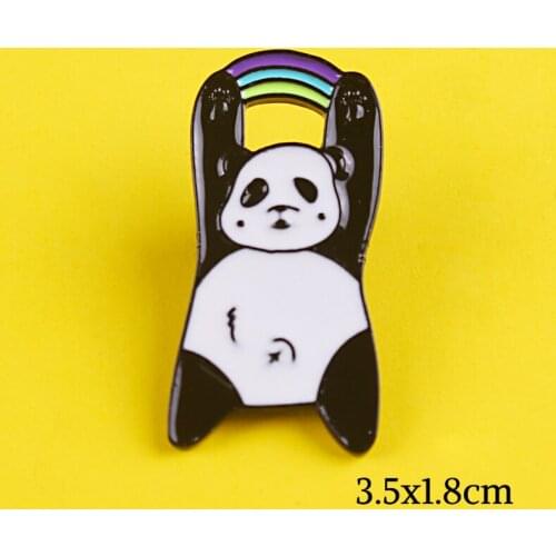 Panda Enamel Pins Custom Cartoon Animal Brooches Lapel Pin Shirt Bag Funny Animal Badge Jewelry Gift Fans Friends
