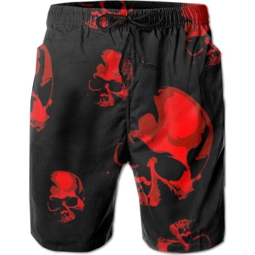 Haloween Scary Skull Beach Shorts Men Casual Board Shorts Vacation Quick Dry Shorts Swimwear