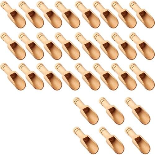 Practical 30 Pcs Mini Wooden Spoon, Mini Bath Salt Spoon, Wooden Candy Spoon, Washing Powder Spoon Spoon Set Baby Spoon