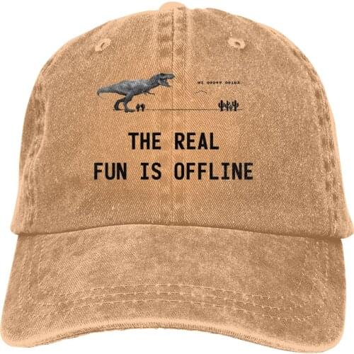 The Real Fun Is Offline The Baseball Cap Peaked capt Sport Unisex Outdoor Custom Trex Cactus Offline Funny Games Hats