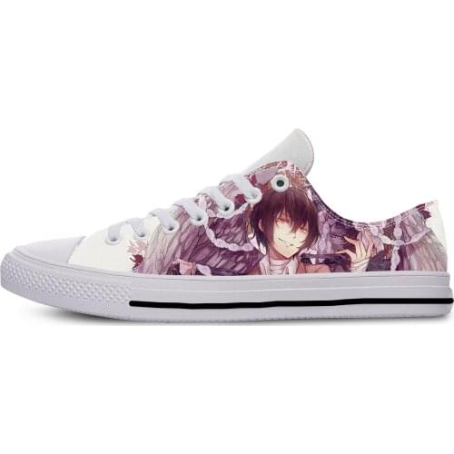 Japanese Anime Manga Bungo Stray Dogs Dazai Osamu Casual Cloth Shoes Low Top Breathable Lightweight 3D Print Men Women Sneakers