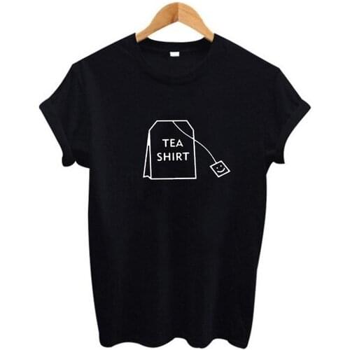 Tea Shirt Letter Print Women Tshirts Cotton Casual Funny T Shirt for Girl Top Tee Harajuku Punk Shirt ZJ Gothic