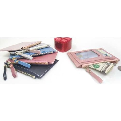 Womens Credit Card ID Card Multi-slot Card Holder Womens PU Small Wallet Credit Card Case Pocket Bank Card Holder with Zipper