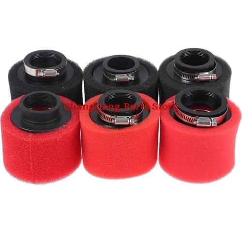 1pc Black Red Straight Neck Foam Air Filter 35mm 38mm 42mm 45mm 48mm Sponge Cleaner Moped Scooter Dirt Pit Motorcycle Bike