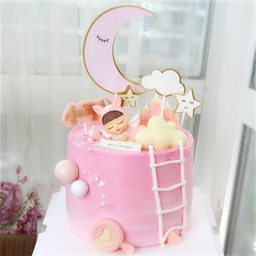 1pc Angel Unicorn Princess Baby Decoration Lollipop Happy Birthday Cake Topper Kid Wedding Party Supplies Pink Love Gifts