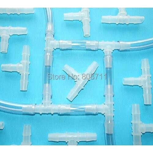 10pcs/lot 13mm Plastic Barbed Connector, TEE Tube Joiner, Equal T Hose Pipe Fitting, for Medical, Aquarium, Scientific use