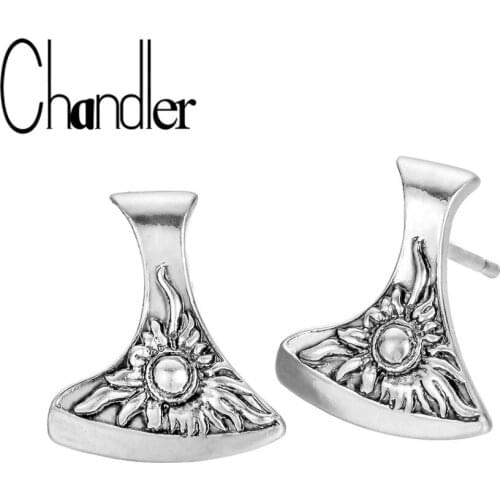 Chandler Axe of Perun Earring Son Of The Sun Charm Studs Earring Bike European Viking Earlobe Accessories Helixe Male Jewelry