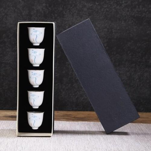 Tea Cup Ceramic Ding Kiln Tea Cup Single Cup Master Cup Tea Heat Insulation Anti-scalding White Porcelain Blue and White Tea