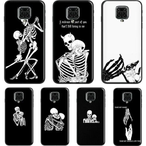 Skeleton Lovers Skull For Xiaomi Redmi 9 9A 9C 9T K40 Funda For Redmi Note 10 Pro 8T 9S Note 9 8 7 Pro Soft Case