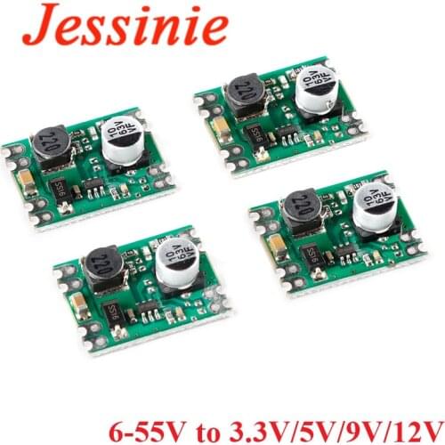 DC-DC Step-down Buck Power Supply Module 600mA DC DC 6-55V to 3.3V 5V 9V 12V Output 0.6A Fixed Output Voltage Regulator Board
