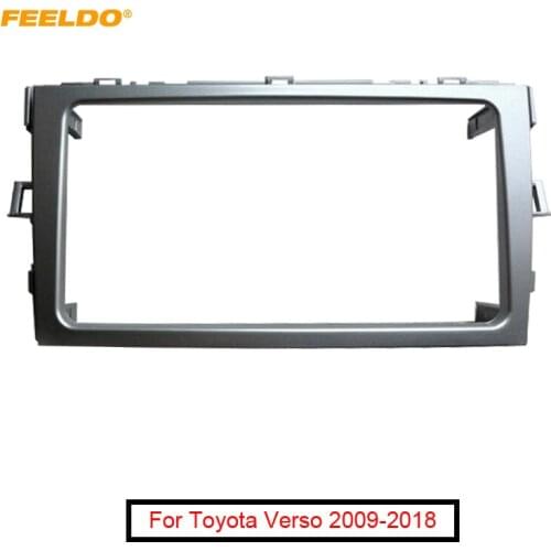 FEELDO Car 2Din Radio Fascia Panel Frame Adapter For Toyota Verso 09-18 Stereo Dash Plate Frame Installation Kit