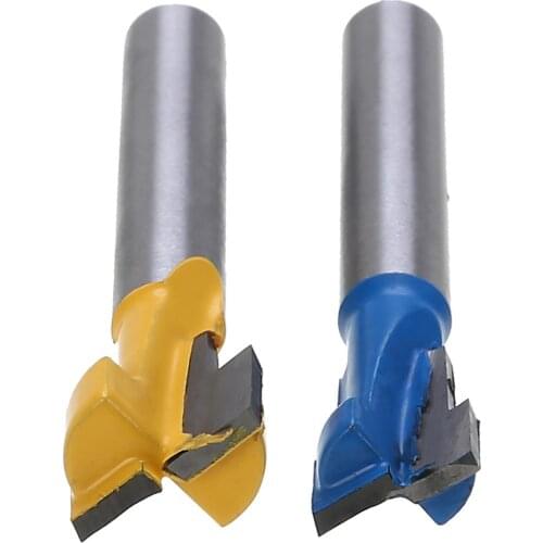 2pcs 1/4" Shank T-Slot Milling Cutter Router Bit 3/8" & 1/2"Woodworking Cutter Router Bit
