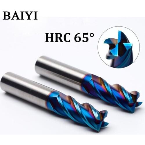 1PCS HRC65 4 Flute Mill Endmill Cutting 10mm Carbide Tungsten Steel Milling Cutter